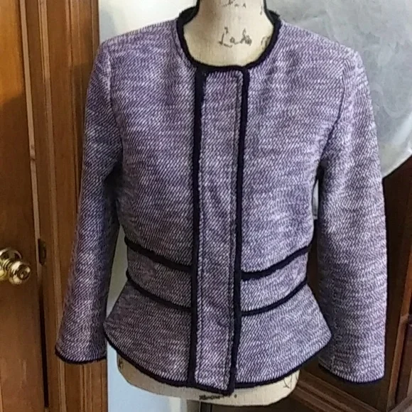 Banana Republic boucle tweed jacket with fringed trim, VGUC - Picture 11 of 11